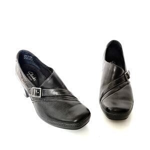 Clarks Artisan Shoes black leather Active Air comfort bootie slip in Women’s 6.5